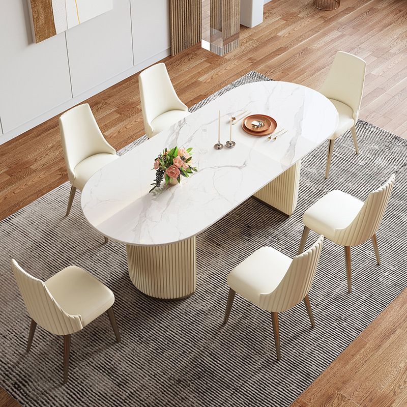 Dining Room Dinner Kitchen Table Simple Pedestal Stone Dining Table