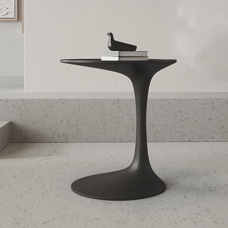 Contemporary C Side Table Slate/Metal Top Oval End Table for Living Room