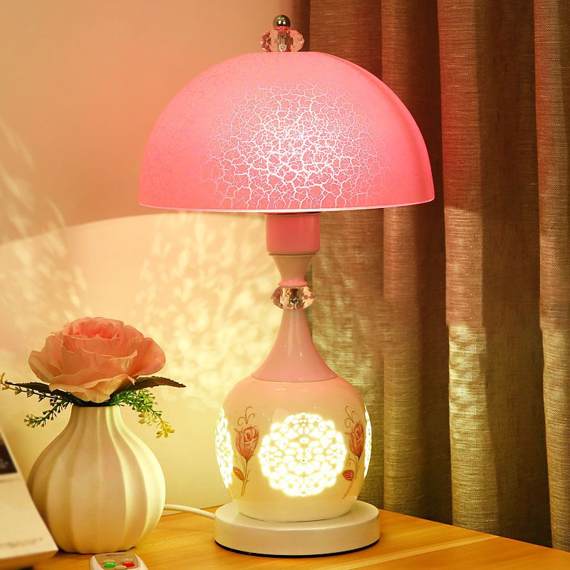 1 Light Dome Night Table Lamps Modern Style Glass Table Lamp