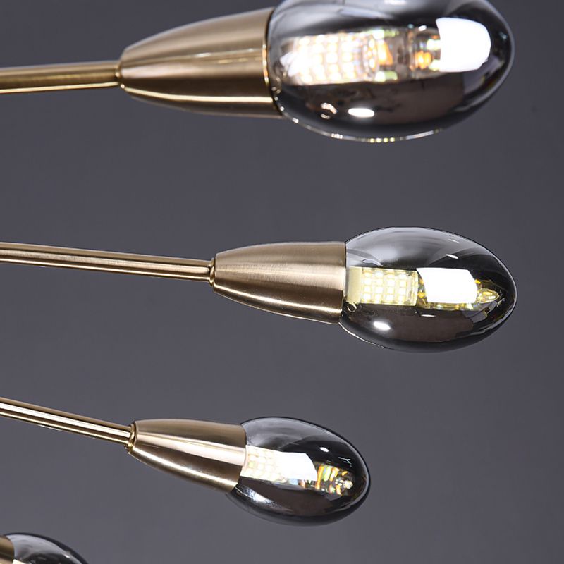 Lámpara de lámpara de lámpara de estilo posmoderno lámpara colgante de vidrio dorado para sala de estar