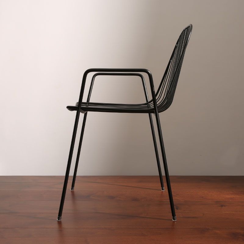 Metal Outdoors Dining Chairs Modern Stacking Indoor-Outdoor Chair