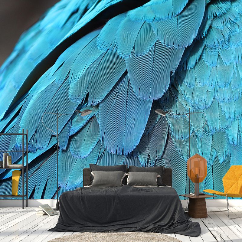Living Room Wall Mural Feather Pattern Contemporary Style Wall Covering