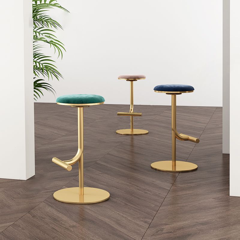 Backless Adjustable Height Counter Stool Modern Round Seat Bar Stool