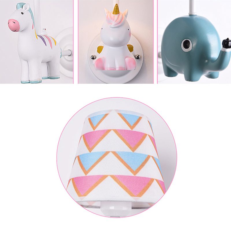 Nordic Style Wall Light Fabric Shade Wall Lamp for Children's Room (Included Doll)