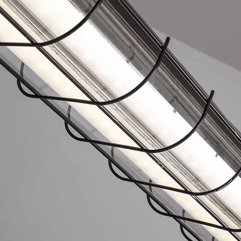 Industrial Style Hanging Lamp Iron Frame Island Light Fixture for Living Room