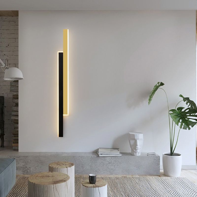 Linear Shape Metal Wall Light Modern Style 2 Lights Wall Mounted Light
