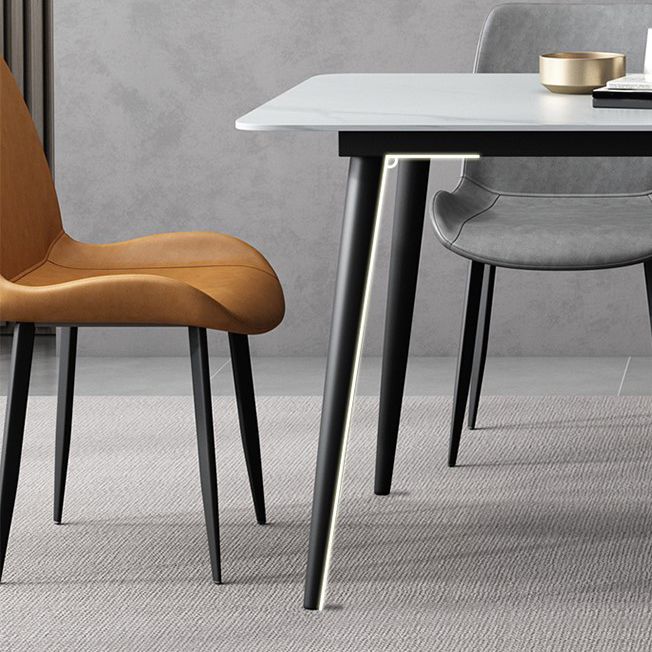 Stone Dining Room Collection Industrial Style Rectangle 4 Legs Dining Table