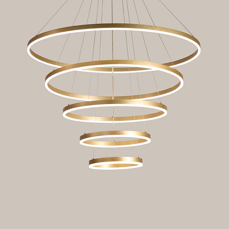 Lampada lampadina a più strati Fissature di illuminazione ad anello moderno con tonalità acrilica bianca