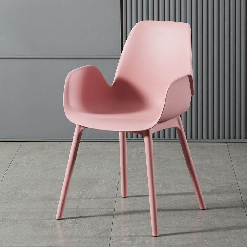 Modern Plastic Arm Chair Parsons Chair in Matte Finish for Kitchen