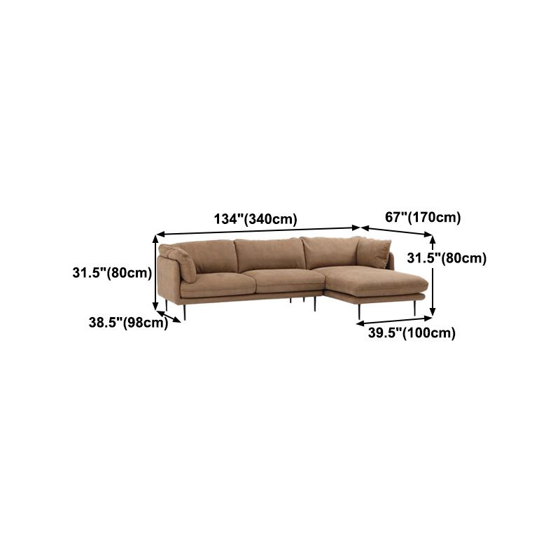 Light Brown Sectionals/Sofa with Pillow Back and Pillow Top Arm