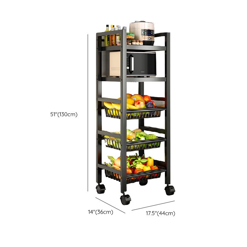 Metal Modern Prep Table Open Storage Home Dining with Basket Prep Table