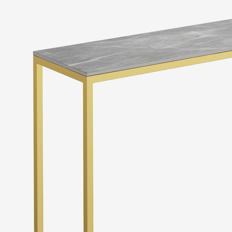 33.46" Tall Glam Console Sofa Table 1-Shelf Stone Accent Table for Hall