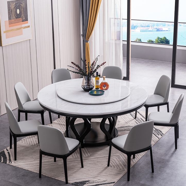 Modern Style Side Chair Leather Indoor Dining Chair with Wooden Legs