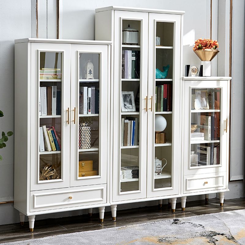 Modern Style Bookshelf Closed Back Standard Engineered Wood Bookcase in White