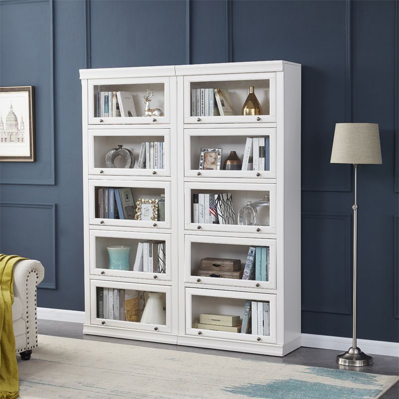 Contemporary Wooden Standard Bookcase Closed Back Bookshelf for Home Office