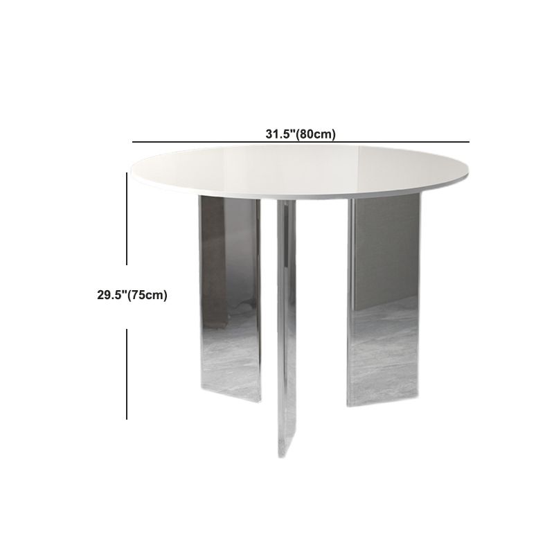 Round Dining Table Set 1/2/5 Pcs Acrylic Base Table with Chairs