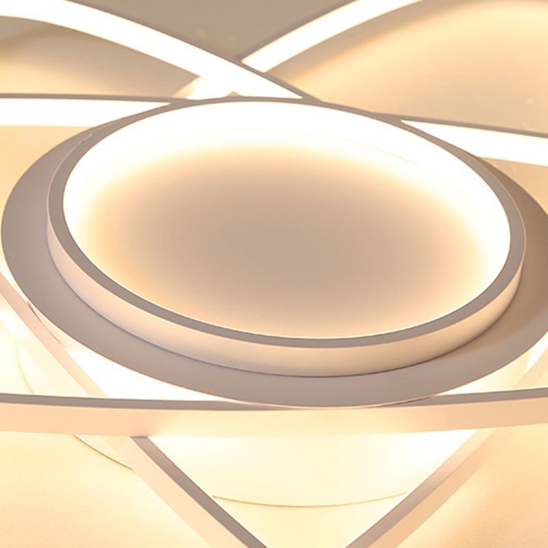Contemporary Linear Flush Light Metal 4 Light Flush Mount Ceiling Fixture