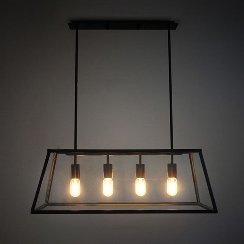 Rectangular Shape Island Pendant Industrial Style Island Pendant Lighting for Living Room