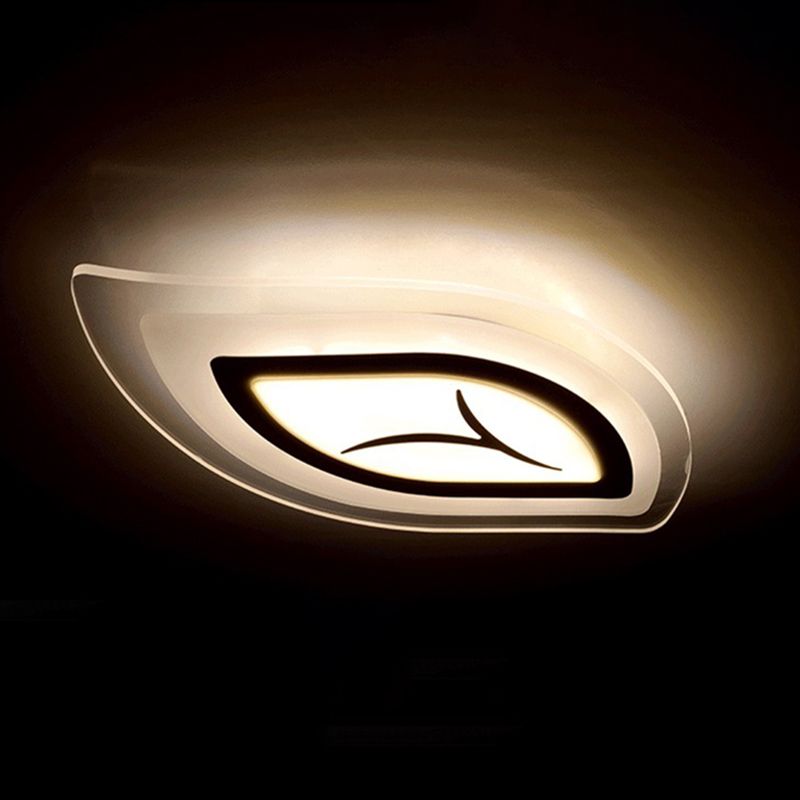 Acrylique Leaf Flush Light Style moderne Effacer LED Flush Ceiling Light Fixture for Living Room