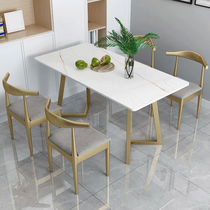 Rectangle Dining Table Set 1/2/5 Pieces Metal Dinette Set for Home