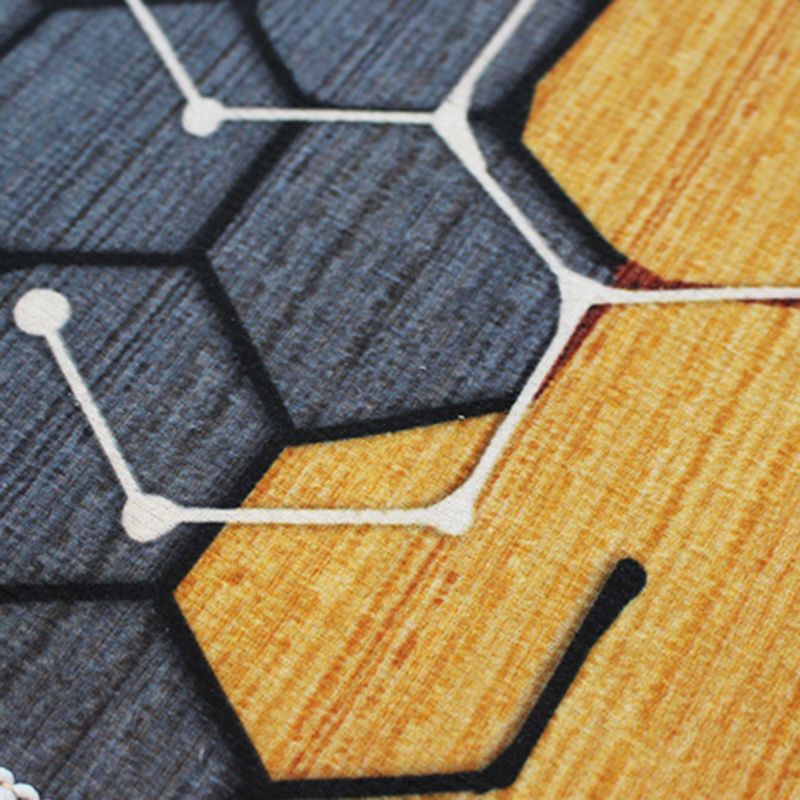 White Rug Polyester Pattern Area Rug Stain Resistant Indoor Rug for Living Room