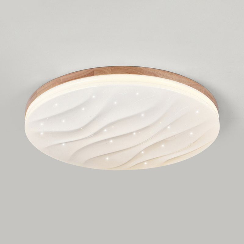 Geometric Flush Mount Lamp Modern Style Wood 1 Light Flush Mount Lights