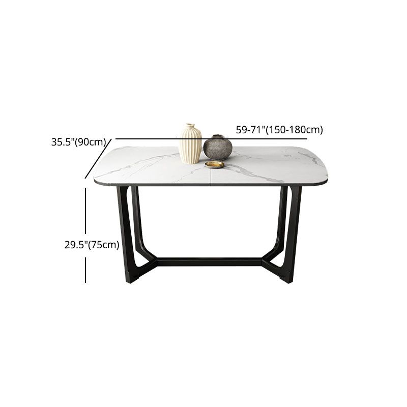 Modern 1/3/4 Pieces Scalable Dinette Set with Sintered Stone Ash Wood Dining Table Set