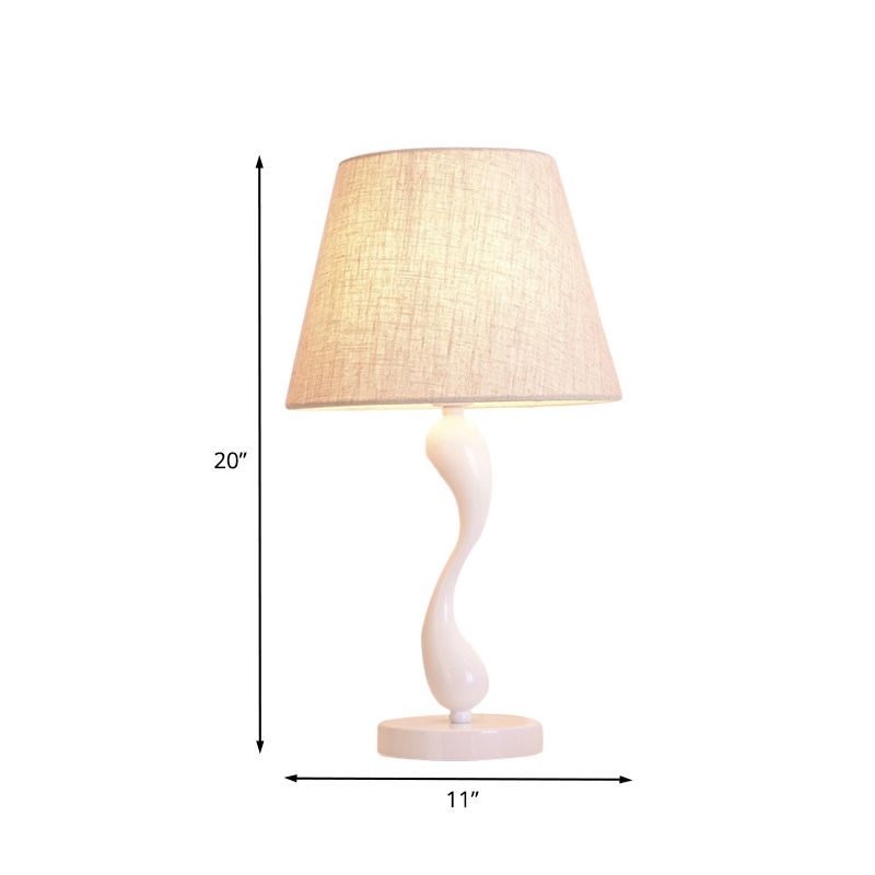 Luz de mesita de noche ondeando la luz de metal contemporáneo 1 lámpara de escritorio de tela de linaza para la cama para la cama