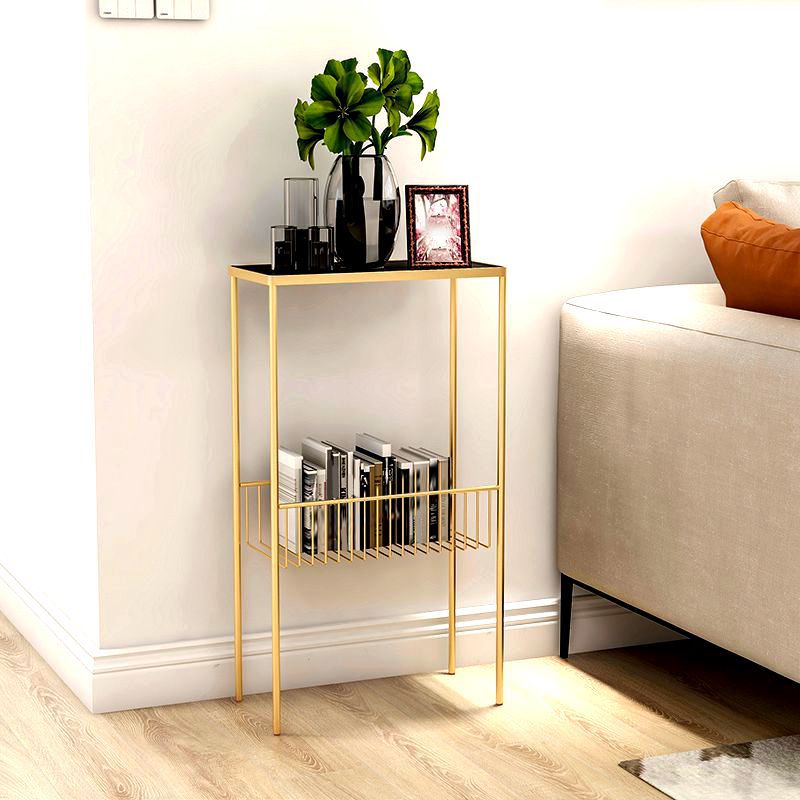 Contemporary 27.6" Tall 4 Legs End Table Rectangular Side Table