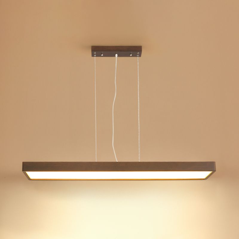 Rechthoek kroonluchter verlichtingsarmaturen eigentijds hout 1 lichte eiland kroonluchter