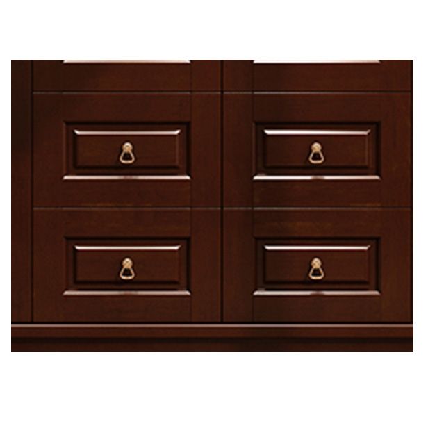 Rubberwood Cabinet with Drawers French Country Wardrobe for Home