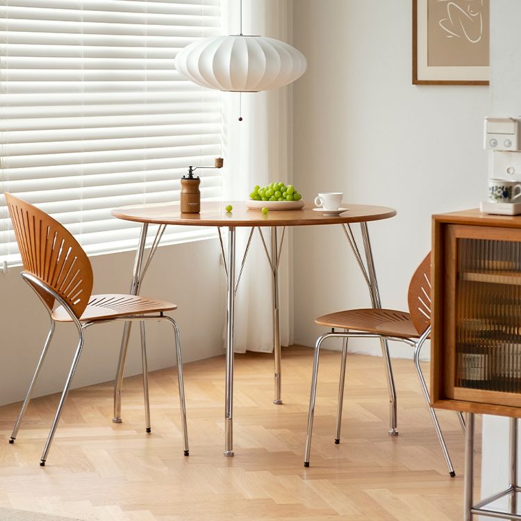 Modern Armless Dining Chairs Solid Wood Windsor Back Dining Side Chair