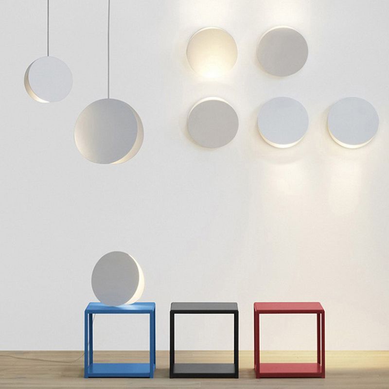 Shell Inspired Round Pendant Lamp Macaron Style Metal 1-Light Diner Ceiling Light