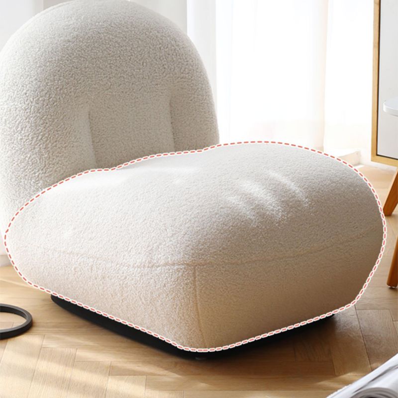 26"Wide Tight Back Armless Slipper Accent Chair in White / Pink / Grey