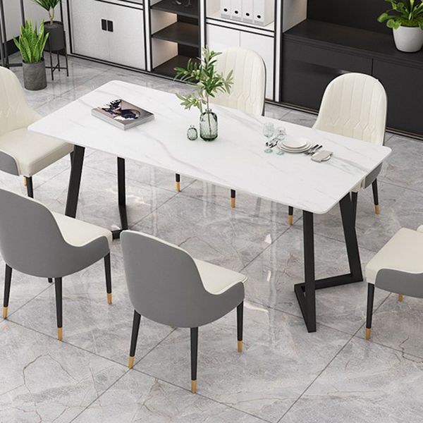 Modern Rectangle Dining Table Set 1/4/7 Pieces Dinette Set with Sintered Stone Top