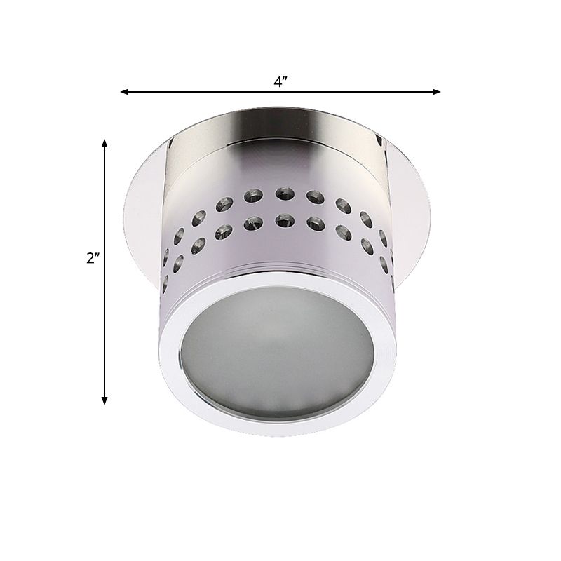 Cilindrische kleur veranderende flush Light Hedendaagse Metaal Chrome Afwerking LED Plafond Mount Lamp voor Corridor