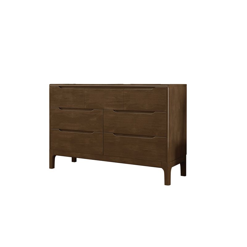 Espresso Solid Wood Accent Chest Mid-Century Modern Storage Cabinet with Drawers