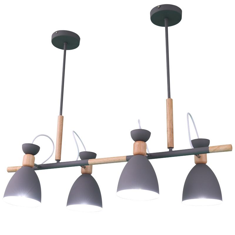 Adjustable Bell Metal Island Lighting Nordic 4 Lights Ceiling Hang Light for Dining Room