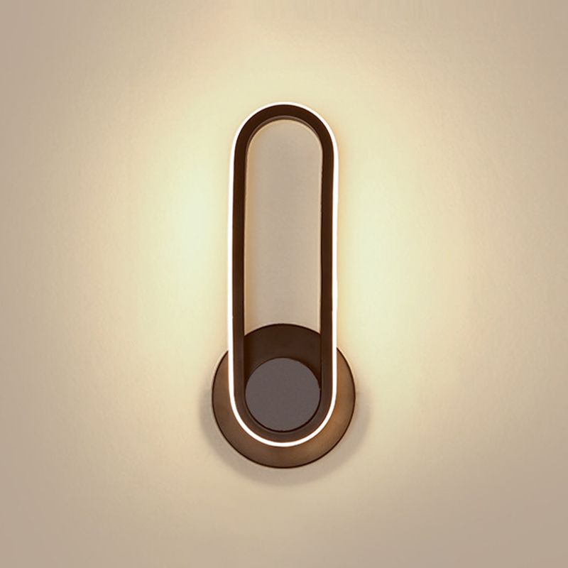 Lacas de pared LED de hierro lacado en una lámpara de pared giratoria ovalada de silicona de estilo conciso moderno