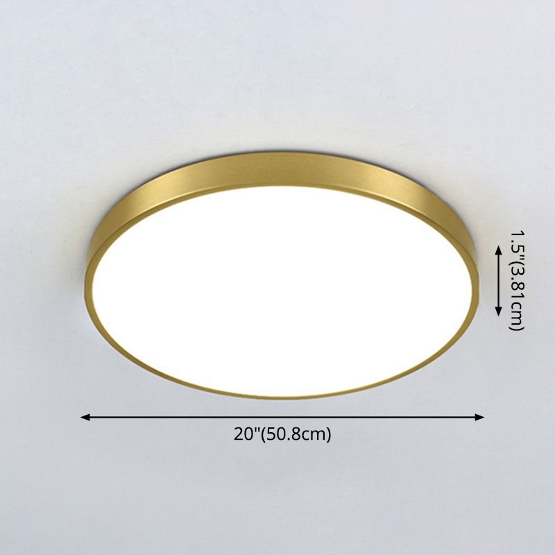 Gouden metalen ronde inbouw plafondlamp moderne stijl LED inbouwverlichting voor slaapkamer