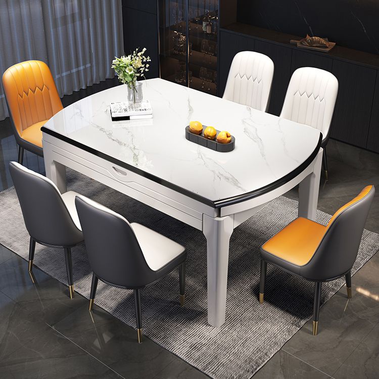 Modern Extendable Round Dining Table with Double Drop Leaf for Dining Room