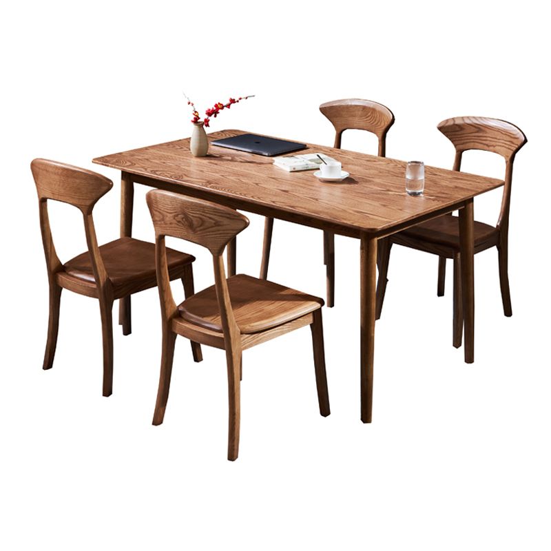 Traditional Style Solid Wood Dining Set with Traditional Height Table and 4 Legs Base for Home Use