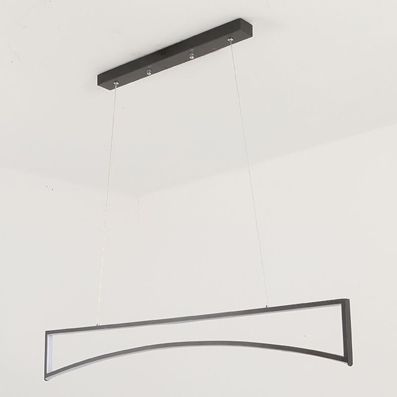Linear Shape Island Pendant Contemporary Style Metal Single Light Island Light Fixture