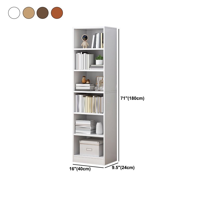 Contemporary Closed Back Book Shelf Engineered Wood Office Bookcase with Shelves