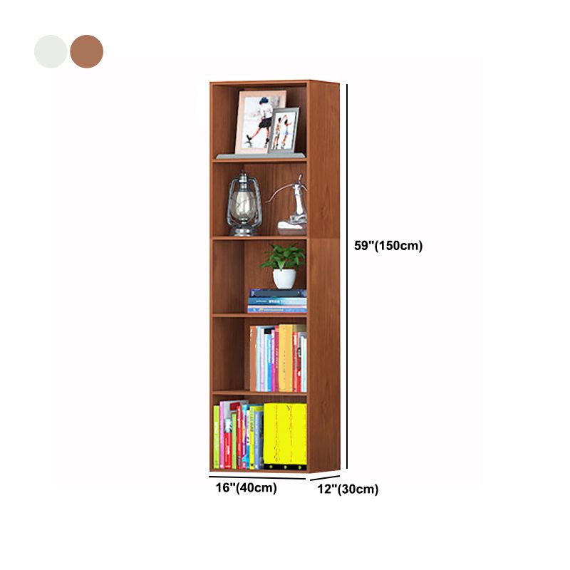 Modern Engineered Wood Bookcase Closed Back Standard Book Shelf for Living Room