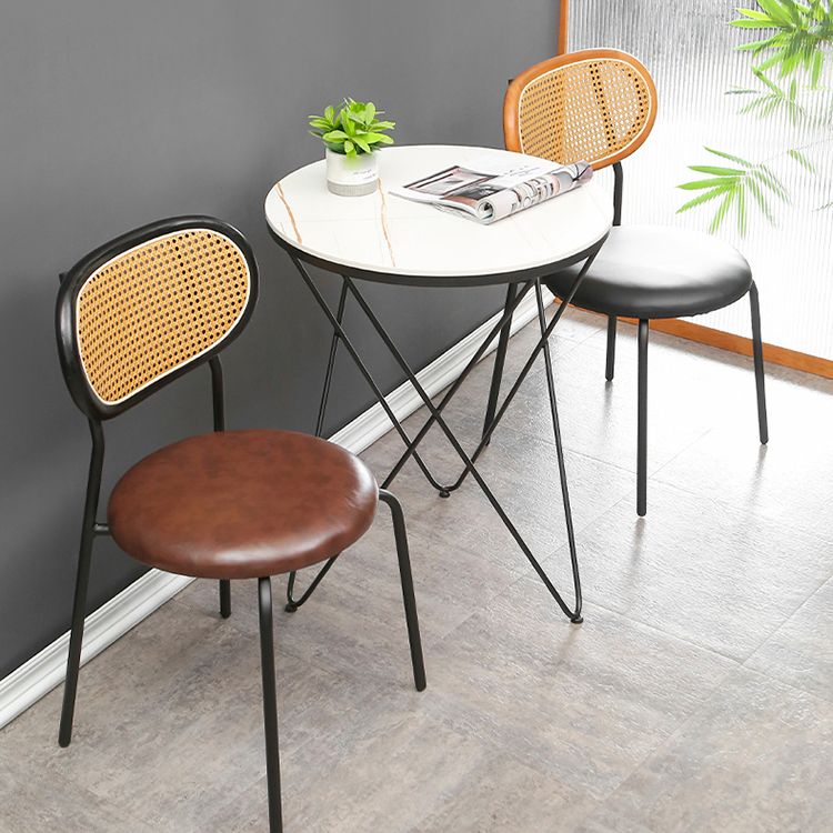 Ensemble de chaises en métal de style contemporain, chaises latérales à dossier ouvert pour cuisine et salle à manger