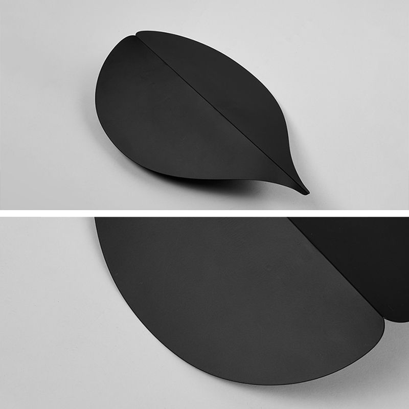 Modern Minimalist Style Leaf-shaped Flush Mount Wall Sconce Metal Wall Mount Light Fixture for Bedroom