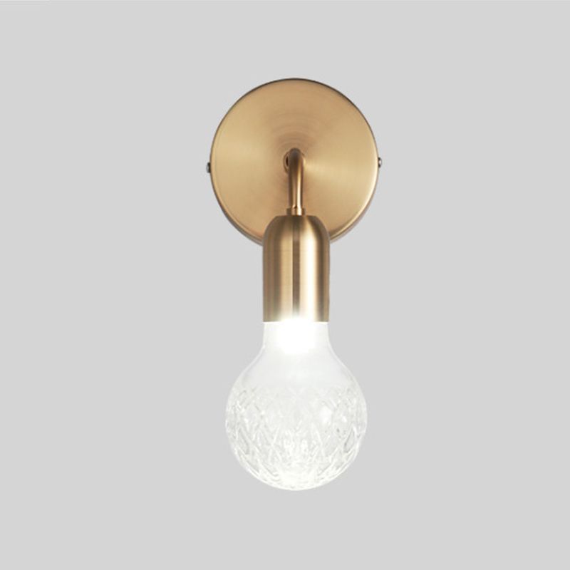 1 Light Wall Light Fixture Modern Glass Wall Mounted Lighting for Living Room