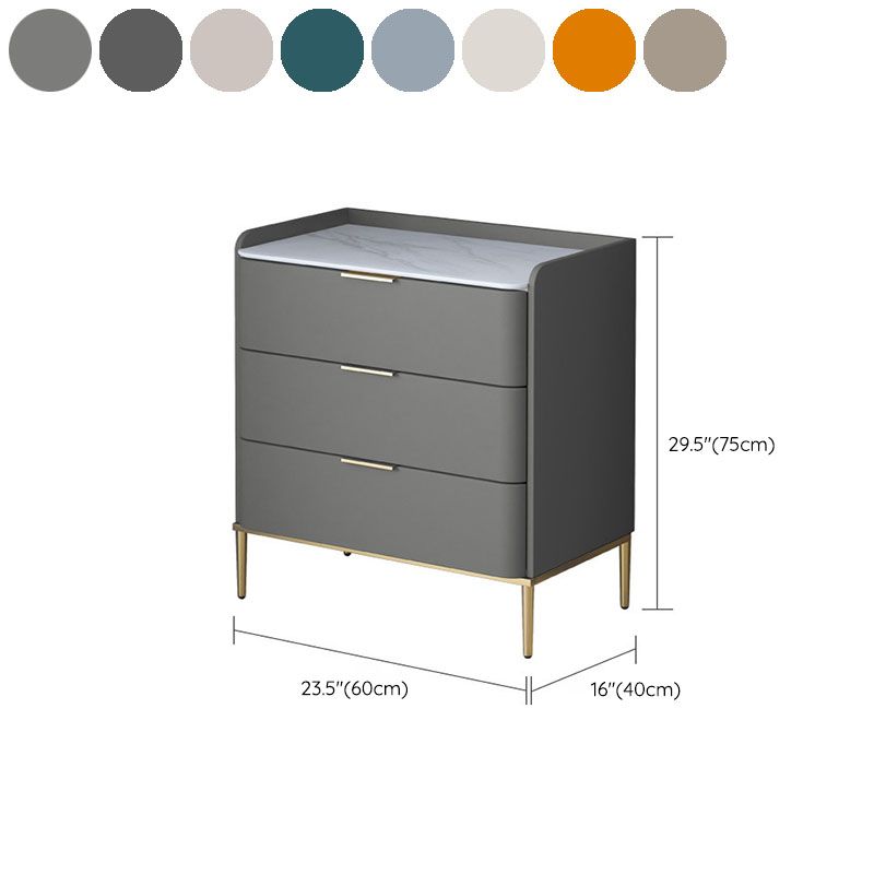 Glam 16"Wide Vertical Storage Chest Stone Bedroom Chest with Drawers