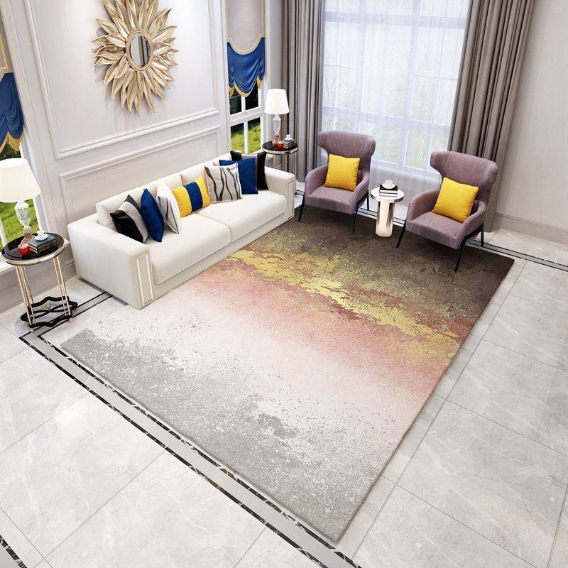 Creative Abstract Art Rug Polyester Indoor Rug Stain Resistant Carpet for Home Decoration